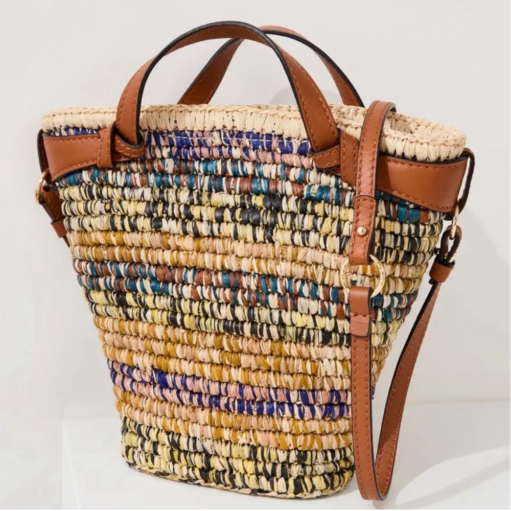Ulla Johnson Multi colored Mallorca Mini Crossbody Bag with Leather Trim